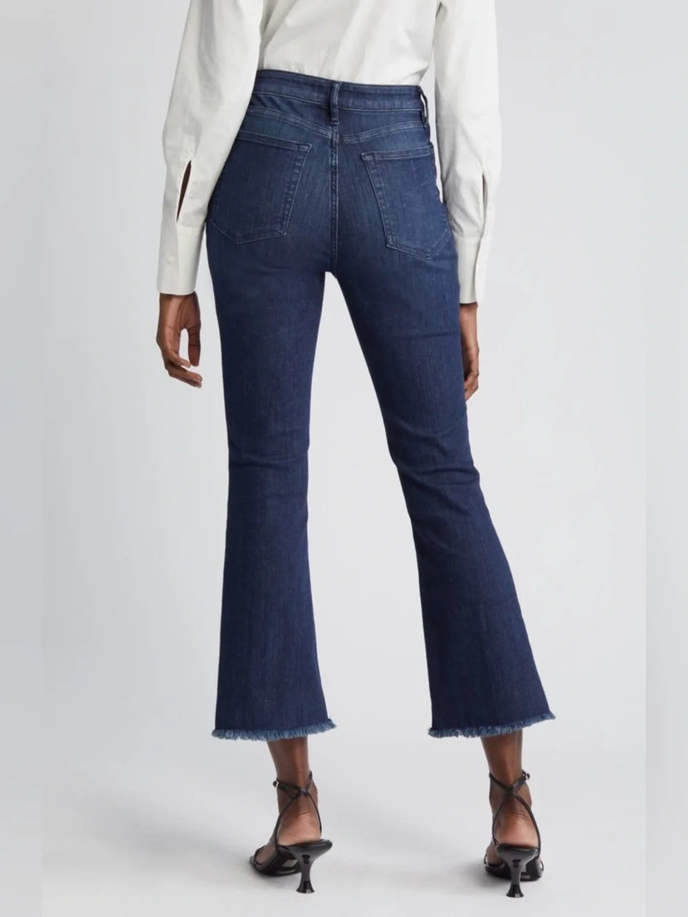 FRAME LE CROP MINI BOOT NAPLES FRAYED DESIGNER JEANS SZ 28 - Picture 3 of 16